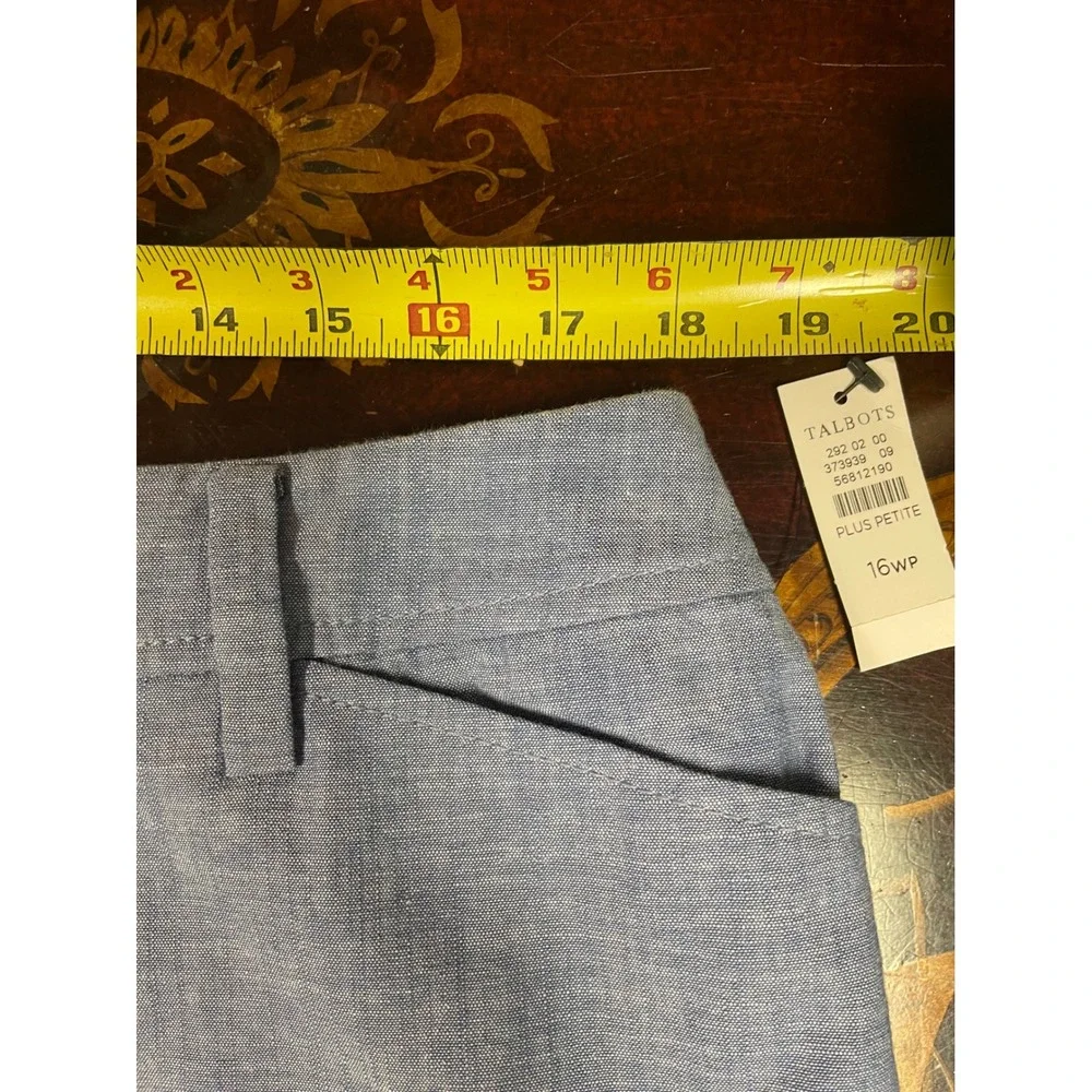 Talbots Perfect Short 9.5 Blue Chambray Cotton Shorts Preppy Coastal 16 WP NEW